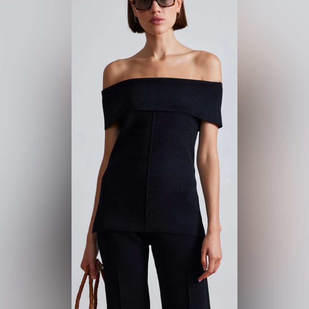 Elegant Off-Shoulder Black Top